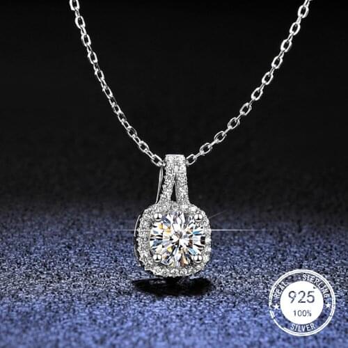 WANCUILONG Moissanite Diamond Pendant Real 925 Sterling Silver Charm Party Wedding Pendants Necklace For Women Bridal Jewelry