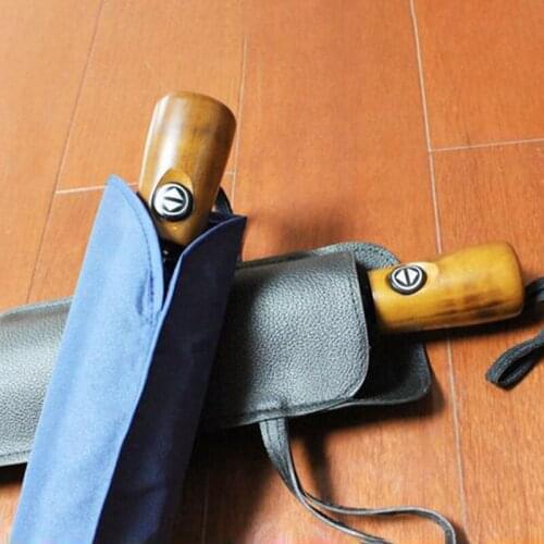 Black Umbrella Cover Pu Leather Umbrella Cover Case Portable Water-absorbing Umbrella Storage Pocket Bumbershoot Cover