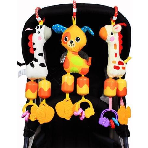 Baby Rattles Soft Plush Toy Sound Teether Wind chime Cute Bear puppy Elephant Toy Car Ring Bell Crib Infant Baby Doll gift