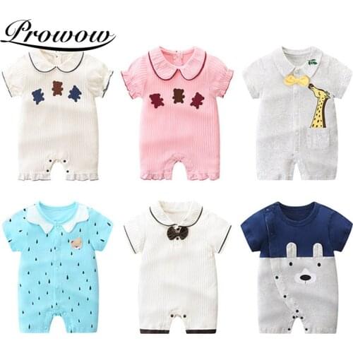Prowow Cartoon New Baby Romper Summer Newborn Overalls Giraffe Clothes For Infant Jumpsuit Cute Childrens Clothing For Babies