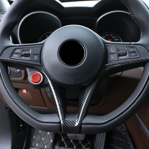 For Alfa Romeo Stelvio Giulia ABS Plastic Car Steering Wheel V Shape Decoration Frame Trim Accessories