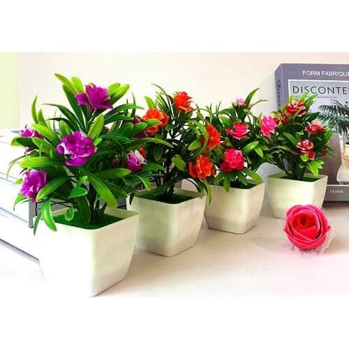1Pc Artificial Plant Potted Plastic Lily Flower Pinecone Plants Household Wedding Spring Summer Living Room Potted Decorative