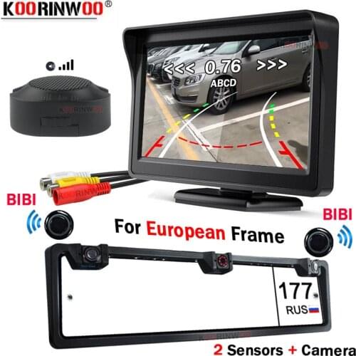 Koorinwoo Full Kit Intelligent System For Cars Camera Parking Assist 2.4G Car Parking Sensor Adjustable buzzer Monitor Rear view