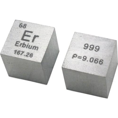 Erbium Metal 10mm Density Cube 99.9% Pure for Element Collection
