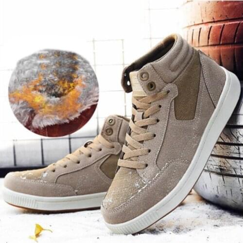 High Top Mens Ankle Boots Suede Casual Men Velvet Shoes Warm Men Winter Sneakers Outdoor Large Size 38-49 botas invierno hombre