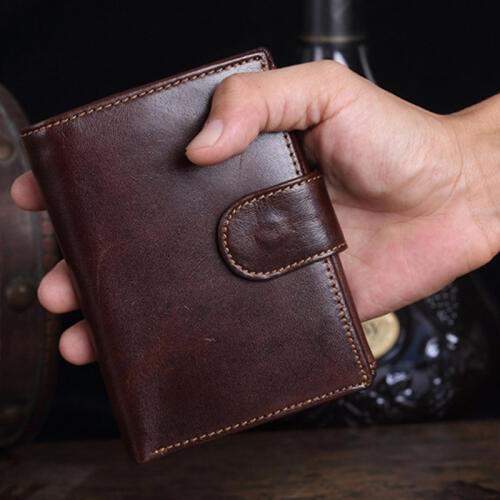 Genuine Leather Men Wallet Passport Holder Coin Pocket ID Card Holder Men Wallets Purses Cow Leather Coin Purse Money Bag