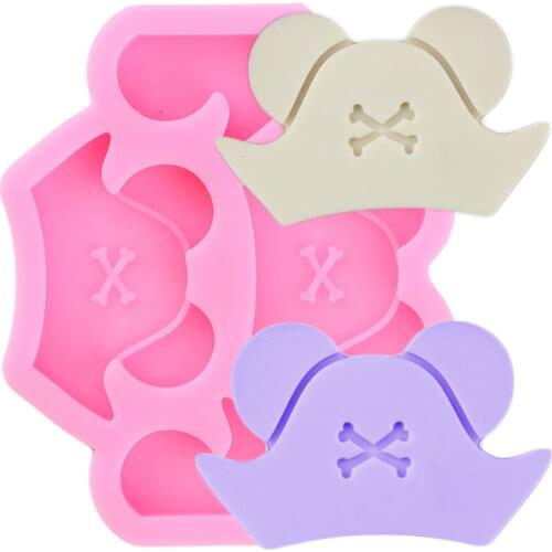 Mouse Pirate Hat Straw Topper Silicone Mold Candy Chocolate Fondant Cake Decorating Tools DIY Craft Keychain Epoxy Resin Moulds