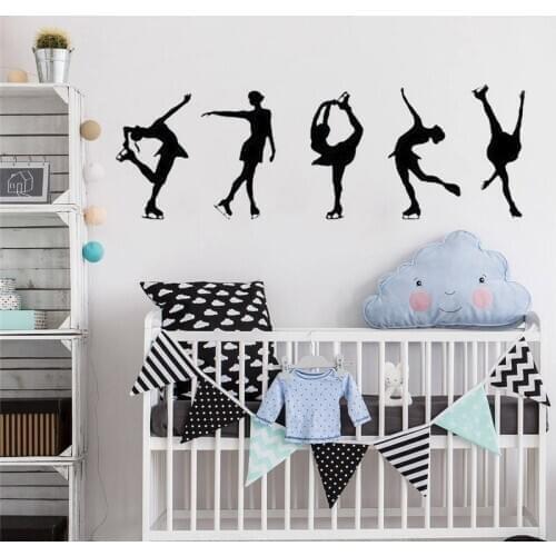 Figure Skating girls wall sticker Vinyl Ice Skating Decal Personalized Figure Skating Decor Wall Art kik Decal home decor HY309