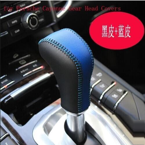 2020 New for Porsche Cayenne Gear Head Covers Interior Styling Leather Hand-stitched Shift Knob Accessories