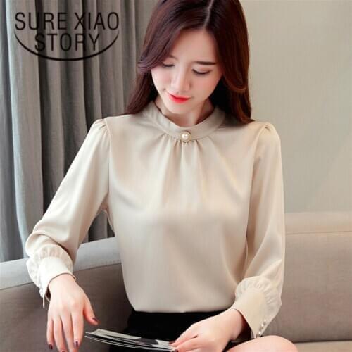 New Fashion Women Chiffon Blouse Shirt Womens Tops And Blouses Long Sleeve Women Shirts Feminina Plus Size Tops Clothes 1418 45