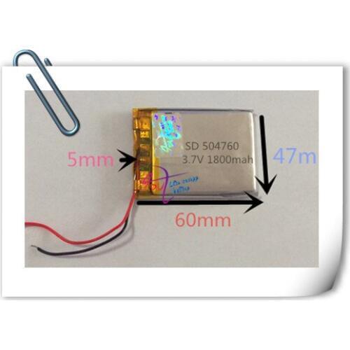 Wholesale 10 pcs 3.7V 1800mAh 504760 Lithium Polymer Li-Po Rechargeable DIY Battery For Mp3 MP4 MP5 GPS PSP Vedio Game toys