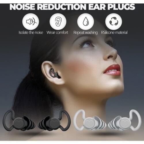 Silicone Sleeping Ear Plugs Sound Insulation Ear Protection Earplugs Anti-Noise Plugs for Travel Silicone Soft Noise Reduction