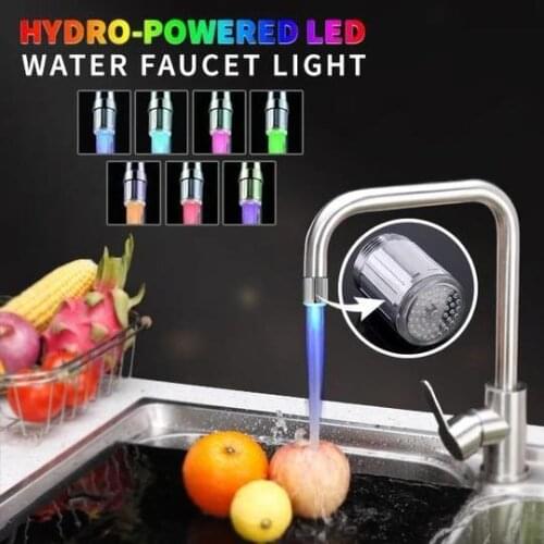 LED Luminous Discoloration Faucet Temperature Control Three Color Faucet Miniature Colorful Faucet Dropshipping