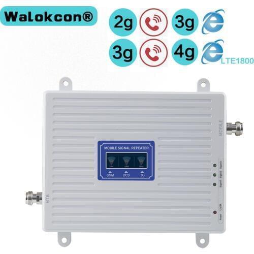 2G 3G 4G GSM 900mhz DCS 1800mhz WCDMA 2100mhz Triple Band Moblie Signal Booster LTE 1800mhz Repeater Amplifier For Europe Asia