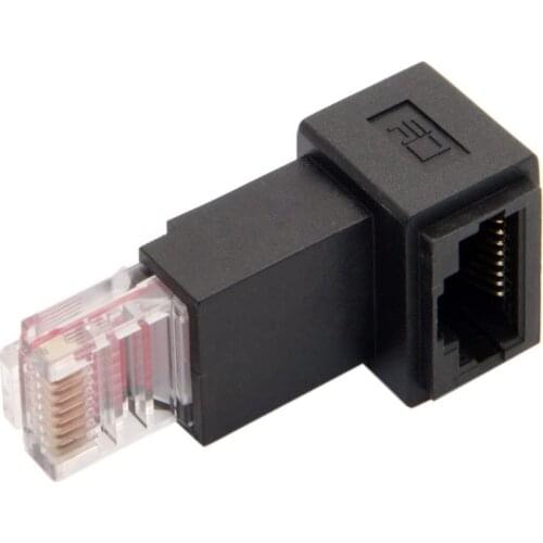 Up Angled 90 Degree 8P8C FTP STP UTP Cat 5e Male to Female LAN Ethernet Network Extension Adapter
