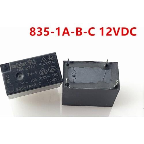 10PCS NEW Original relay 835-1A-B-C-12VDC 835-1A-B-C 24VDC 8351ABC 835 1A B C 12V 24V 12Vdc 10A DIP4