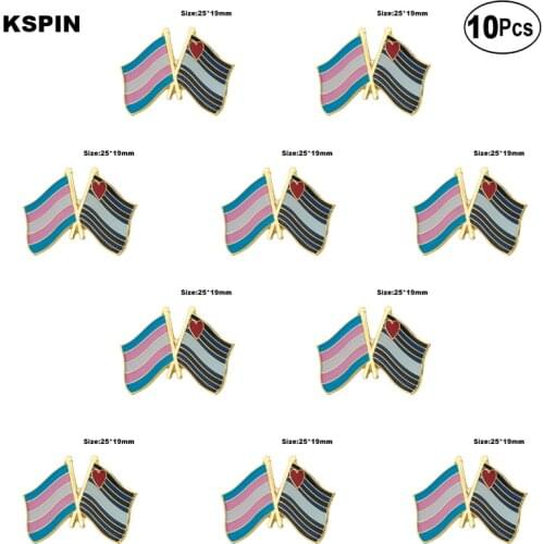 Transgender pride & Leather Pride Lapel Pin Flag badge Brooch Pins Badges 10Pcs a Lot