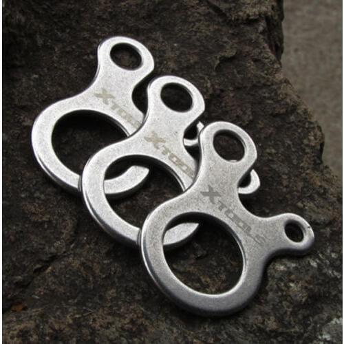2pcs/lot EDC Gear Tying Rope Easy Fast Tightly Camping Hiking Stainless Steel 3 Holes Multi-tool Knotting Stainless Steel Tool