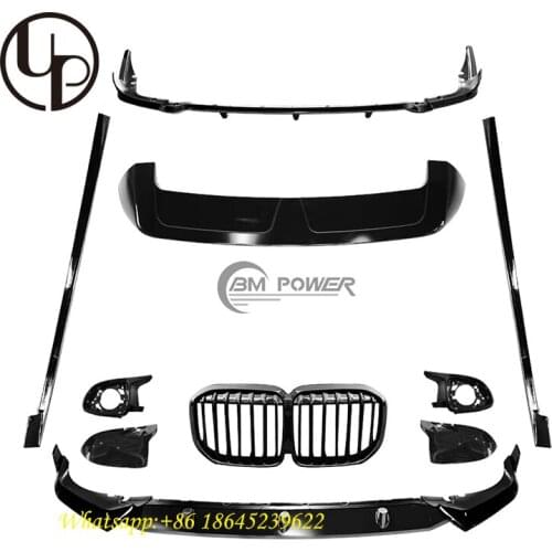 2020 x7 body kit diffuser spoiler for x7 G07 car bumpers grille side mirror spoiler glossy black