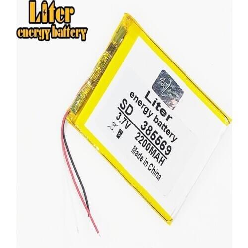 3 line 385569 3.7V 2200mah Lithium Tablet polymer battery With Protection Board For GPS Tablet PC Digital Products