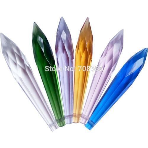 30pc colorful Prismatic crystal cut crystal chandelier parts, prism droplet pendants crystal chandelier parts Color optional