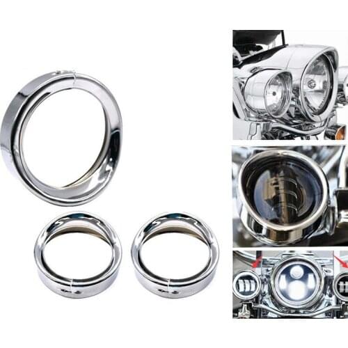 5.75" 5 3/4 7inch 4.5' Visor Style headlight fog light Trim Ring for sportster 883 XL883 1200 Low XL1200L Dyna Softail
