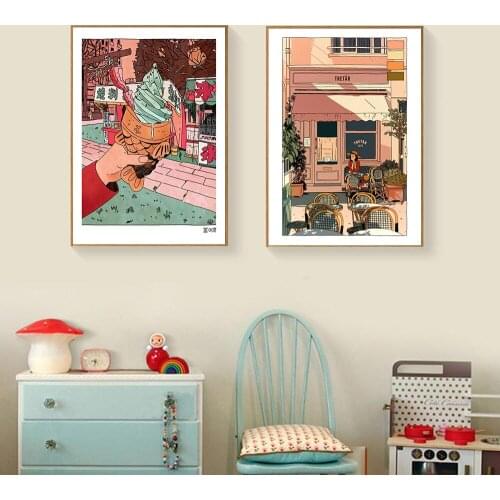 5d Diy Diamond Painting Cartoon Anime Multicolored Landscape Ice Cream Posters Diamond Mosaic Cross Stitch Kits Home Decor Gift