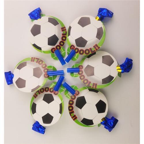 6pcs/lot Football Soccer Theme Party Blowouts Whistles Kids Birthday Party Favors Decoration Supplies Noisemaker World Cup Decor