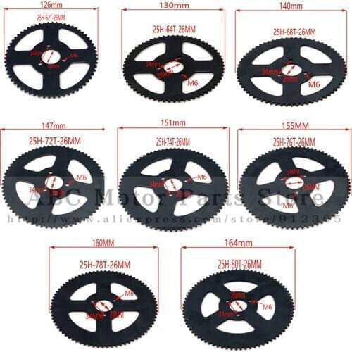 60 62 64 66 68 70 72 74 76 78 80 T Tooth 25H 26MM Rear Sprocket Mini Moto ATV Quad Dirt Pit Pocket Bike Chopper 47CC 49CC