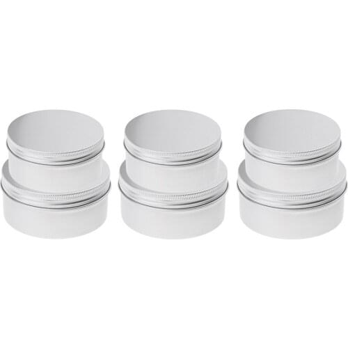 6x Aluminum Empty Pot Jar Screw Cosmetic Box Case 200ml 250ml