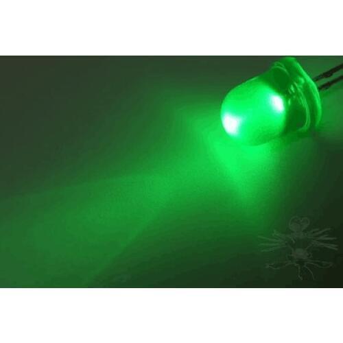 8mm Emerald-Green Straw Hat Light Emitting Diode Ultra Bright LED Lamp Bead Plug-in DIY Kit Practice Wide Angle 8 mm 200 pcs/lot