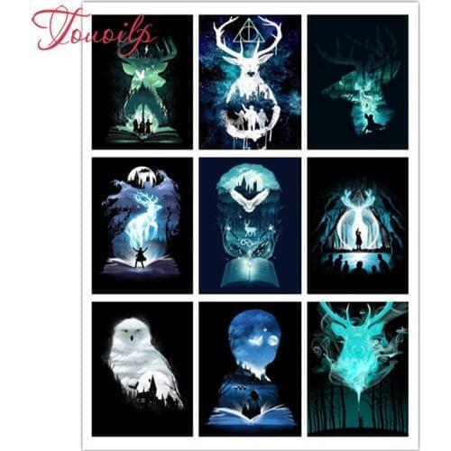 TOUOILP full square&round diy Diamond Embroidery Deer and owl 5D Diamond painting Cross Stitch 3D Pictures of Rhinestone mosaic
