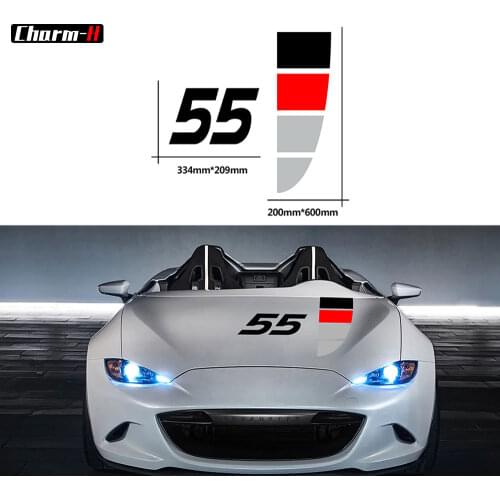 Car Styling Hood Bonnet Decor Sticker Racing Stripes Engine Cover Decals for Mazda MX-5 Accessories