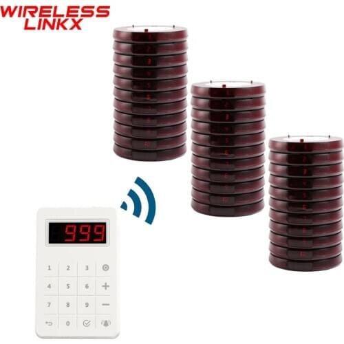 Wirelesslinkx Wireless Restaurant Pager Guest Customer Paging System with Touch Keypad For Cafe Church PET Hospital Food Court