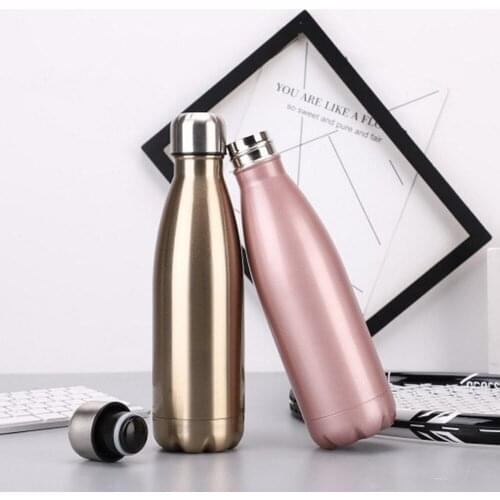 350/500ML Bottle Vacuum Cup Stainless Steel Water Cup Leak-proof Outdoor Sports Cup