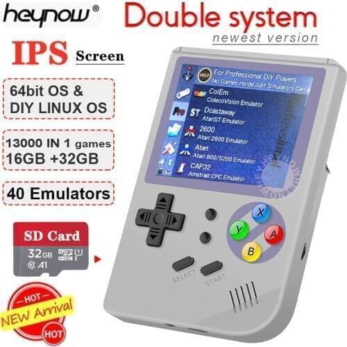 RG300 Double System Retro Game Console 64bit Full View IPS 2.8inch Screeen Linux Portable Handheld Game Player 13000 Retro Games