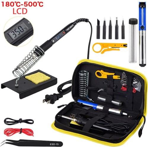 JCD Electric Soldering Iron 80W 220V/110V Digital Display Adjustable Temperature Welding Repair Tools Solder Iron Kit Soldering