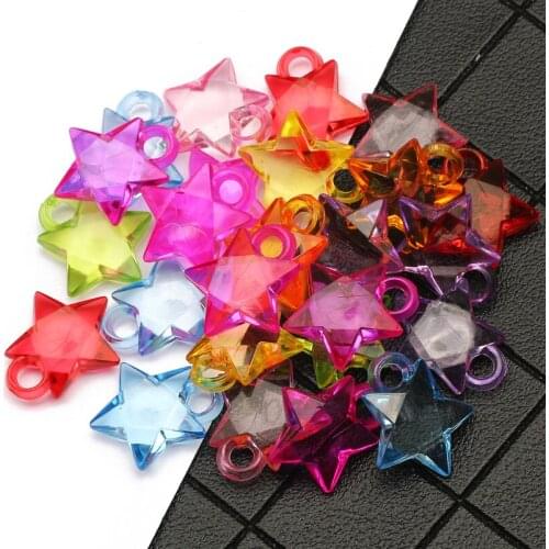 14x15mm Mixed Transparent Acrylic Beads Five-Pointed Star Spacer Beads For Jewelry Making DIY Handmade Necklace Bracelet 30pcs