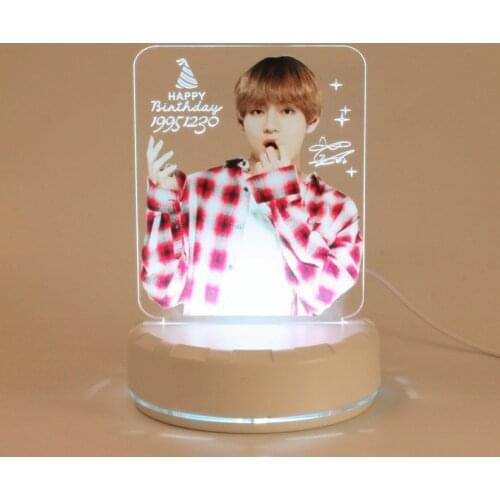 Kpop Light Stick USB Color Changing Acrylic LED Lamps Living Room Bedroom Night Light Home Decor Birthday Decorative Lights