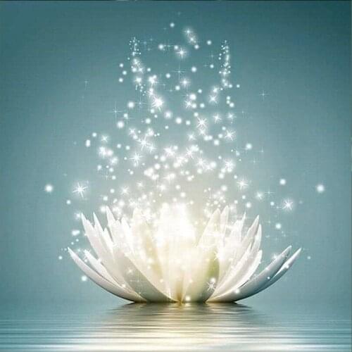 Round Diamond Painting 5D Complete Craft Picture Water Lotus Rhinestone Embroidery Cross Stitch Home Decoration Gift