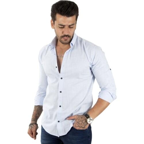 DeepSEA Men Linen Shirt Long Sleeve Slim Fit Cotton Lycra High Quality Casual Four Seasons 2101101