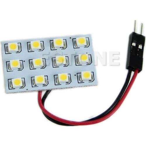 New 12 LED 3528 SMD Warm White Lamp Car Interior Room Dome Door Light Bulb