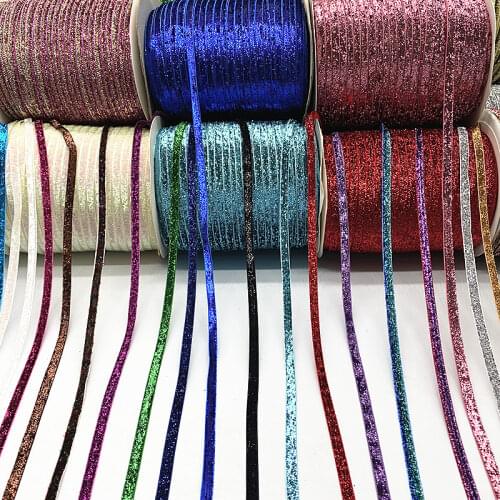 New 6mm Glitter Velvet Ribbon No Elastic Single Face Ribbon Headband Clips Bow Decoration