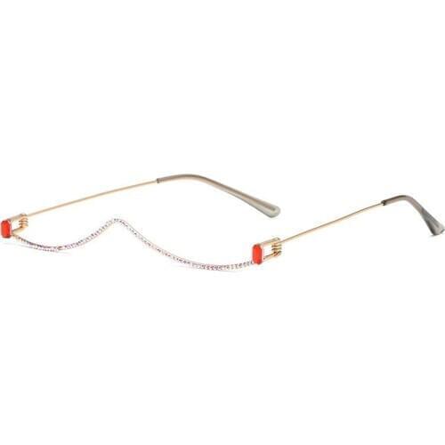 New Fashion Personality Handmade Diamond-studded Womens Glasses Trend Without Piece Decoration Street Shooting Glasses Frame