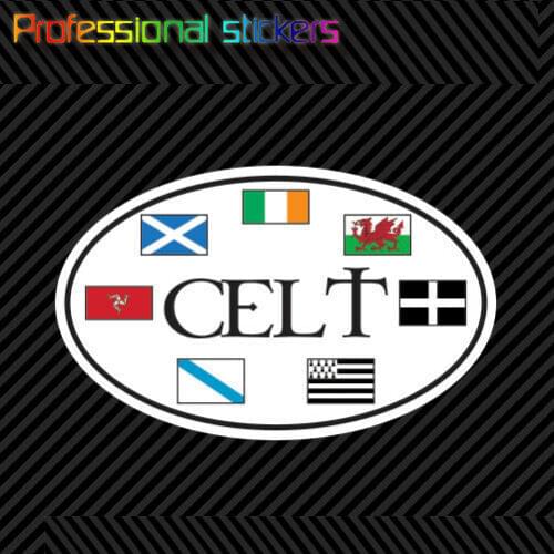 Oval Celtic Flags Sticker Die Cut Vinyl Celtic Nations Stickers for Car, RV, Laptops, Motorcycles, Office Supplies