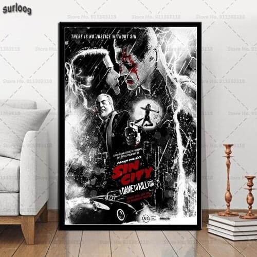 Posters and Prints Sin City Quentin Tarantino Hot Movie Wall Art Pictures Poster Canvas Painting for Home Decoration