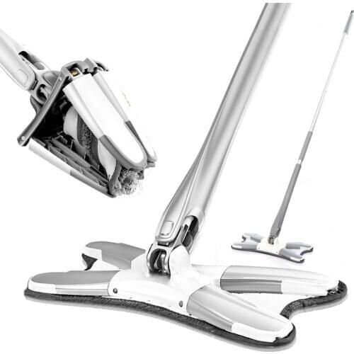 Manual Mops Floor Cleaning Easy Wringing Spin Microfiber Flat Mop Pad Hand Free Washing Flexible Household Floor Cleaning Tools