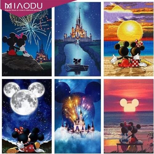 Full Square Diamond Painting Mickey Mouse Castle 5d Diy Mosaic Diamond Embroidery Cross Stitch Kit Gift Home Decoration Gift