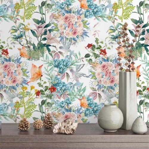 Custom 3D Mural Wallpaper Nordic Fashion Pastoral Flower Living Room Bedroom Background Wall Decorative Painting Wallpaper
