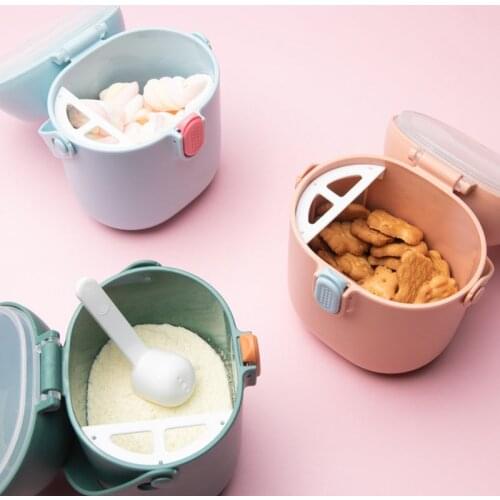 Portable Baby Milk Powder Container With Spoon Outdoor Newborn Boys Girls Food Storage Kids Snack Box